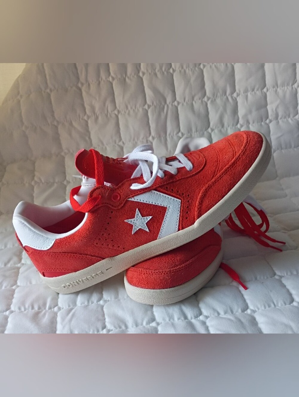 Mens Converse Red Suede Star Court Sneakers 8.5